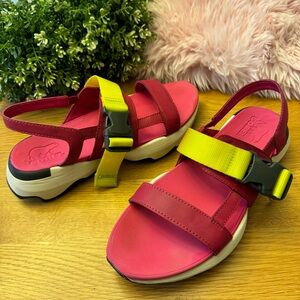 SOREL WOMEN’S SANDALS SIZE 8 PINK SLING RUBBER LEATHER‎ OUTDOOR SPORTY ACTIVE